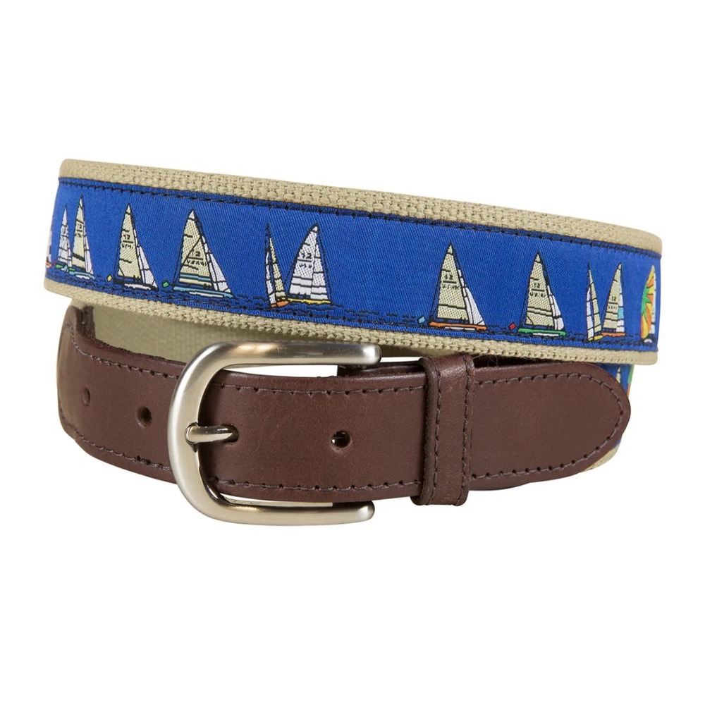 Men's Belted Cow Rounding the‎ Mark
Ribbon Club Belt Blue Sailoat Nautical 33